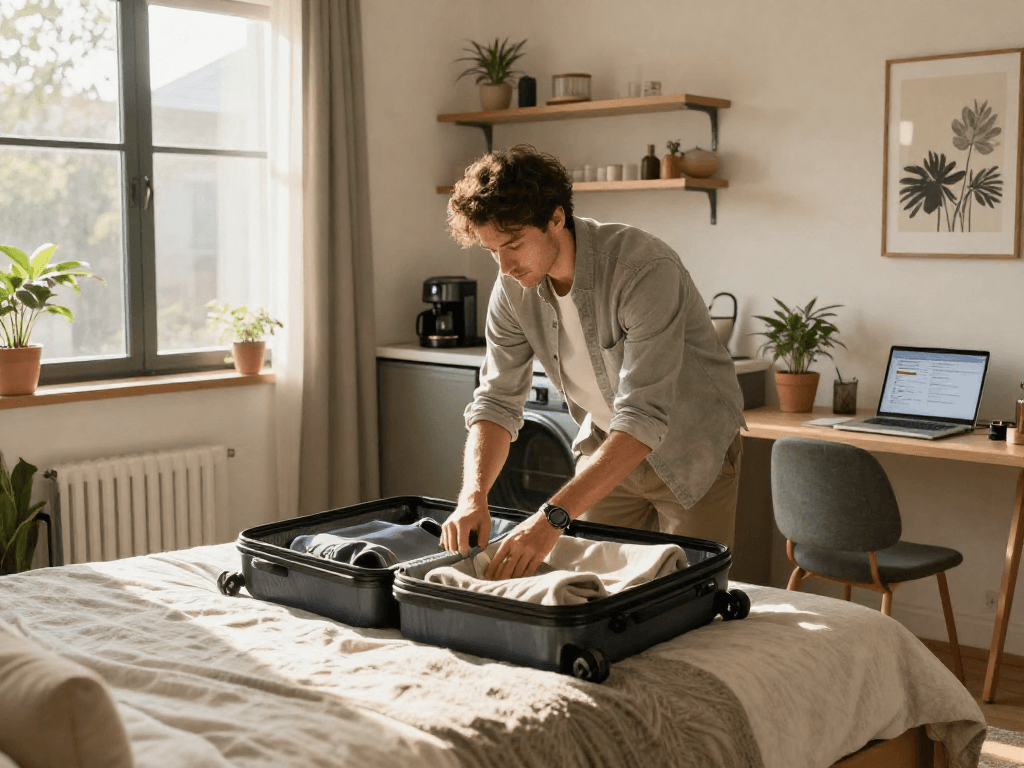 Ideales Monteurzimmer mieten in Hannover mit komfortablem Bett, Küche und WLAN.