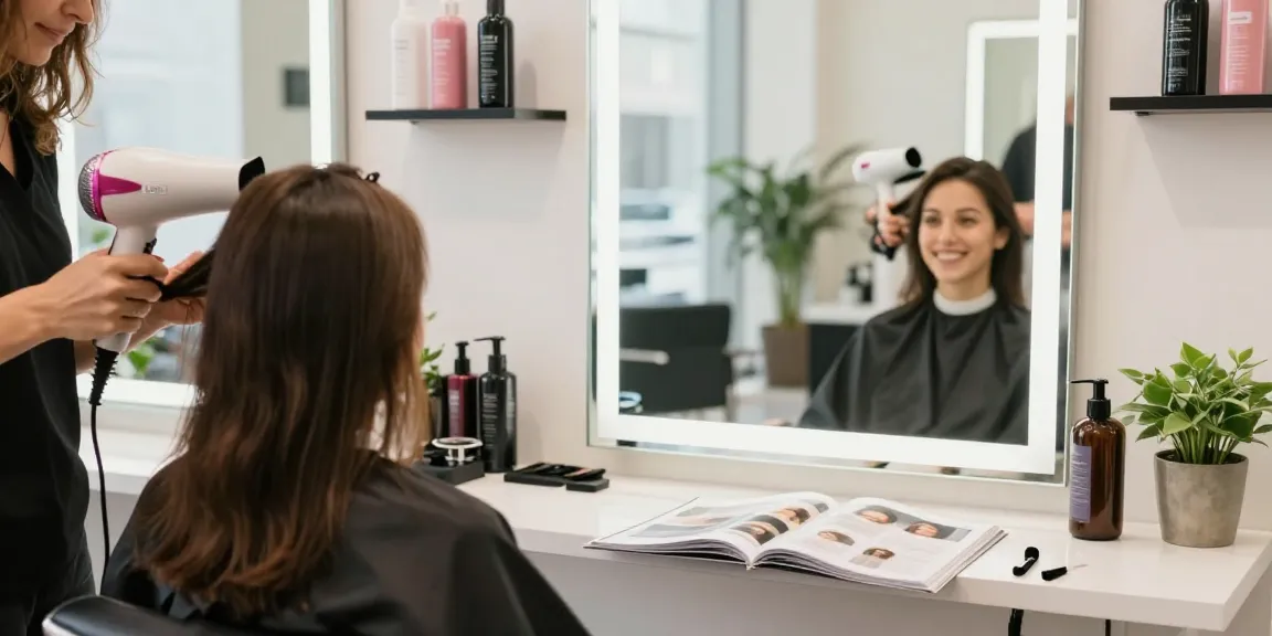 Laifen Ionen Haartrockner wird in einem modernen Friseursalon benutzt, um vibrant-glänzendes Haar zu stylen.